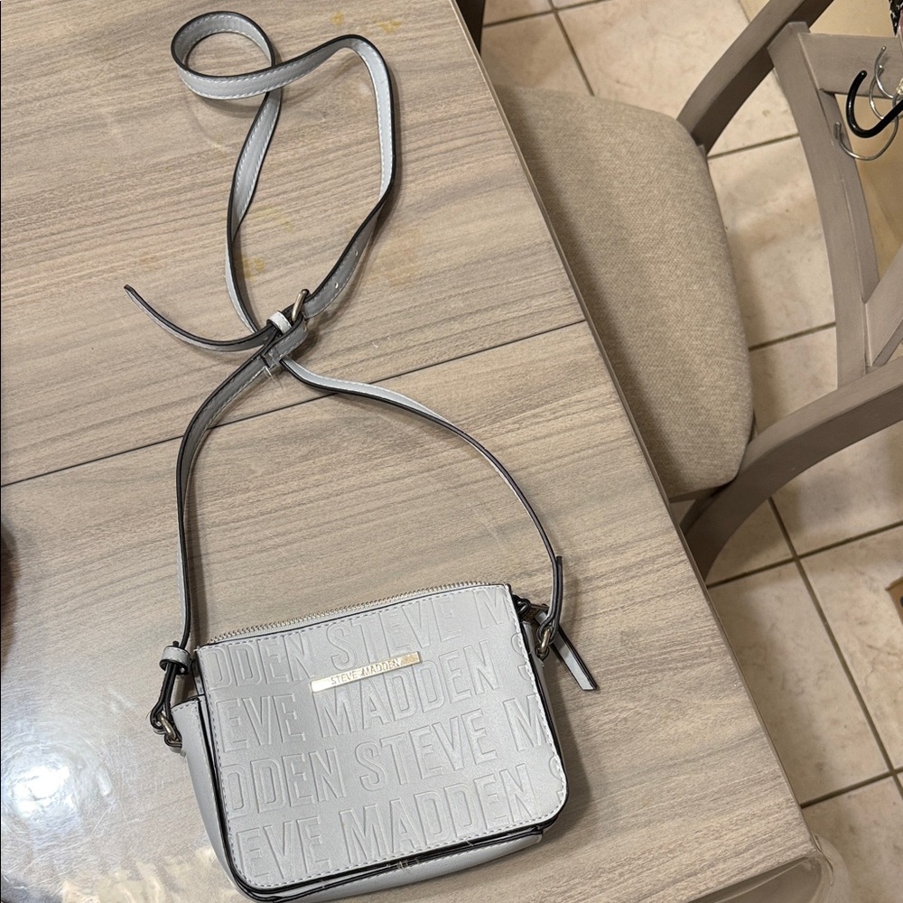 Steve Madden Light Gray Embossed Crossbody Bag